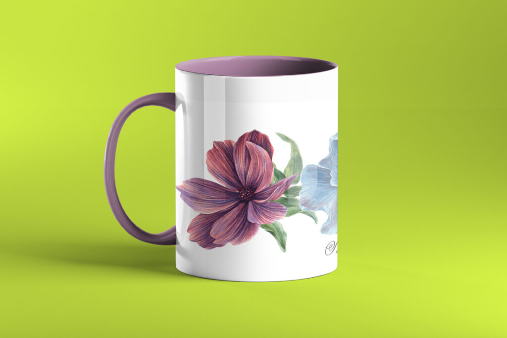 Pink and White Coffee Mug 11oz