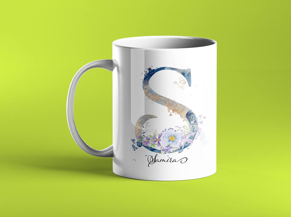 White Named BG Coffee Mug 11oz